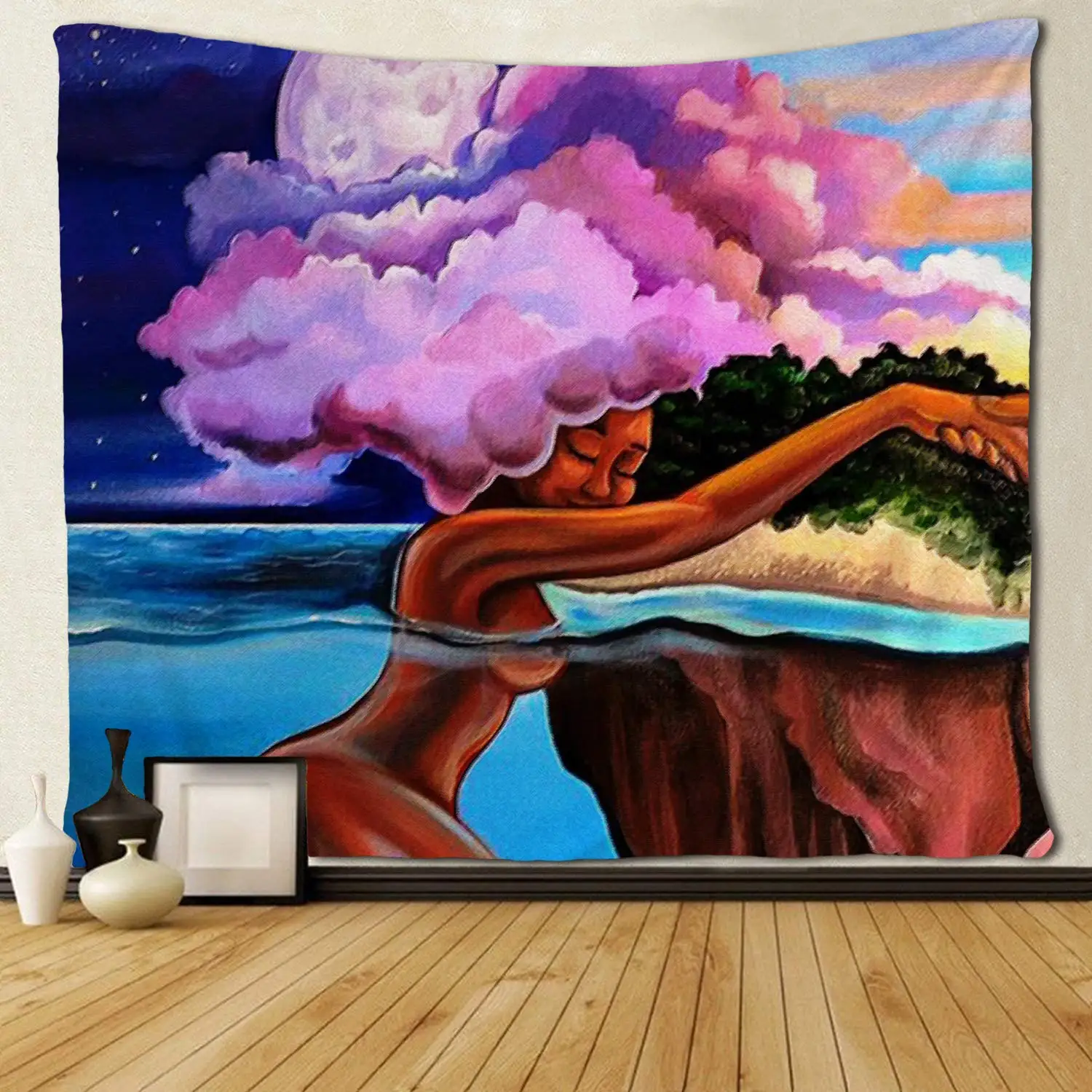 

African Ameircan Sexy Woman Tapestries Wall Art
