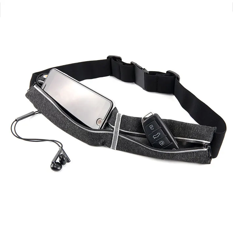 

Running Pouch Belt Comfortable No-Bounce Runner Waist Pack with Reflective Stripes for Men and Women