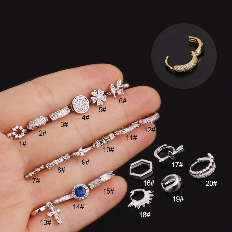 

1PC Septo Ear Cartilage Tragus Helix Daith Rook Snug Conch Rings Real Septum Clicker Nose Hoop Lip Earring Piercing