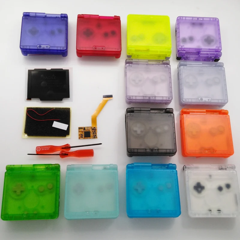 Carcaça e Tela de Gameboy Tela de Lcd Transparente sem Necessidade de Corte para Gba Advance Gba sp