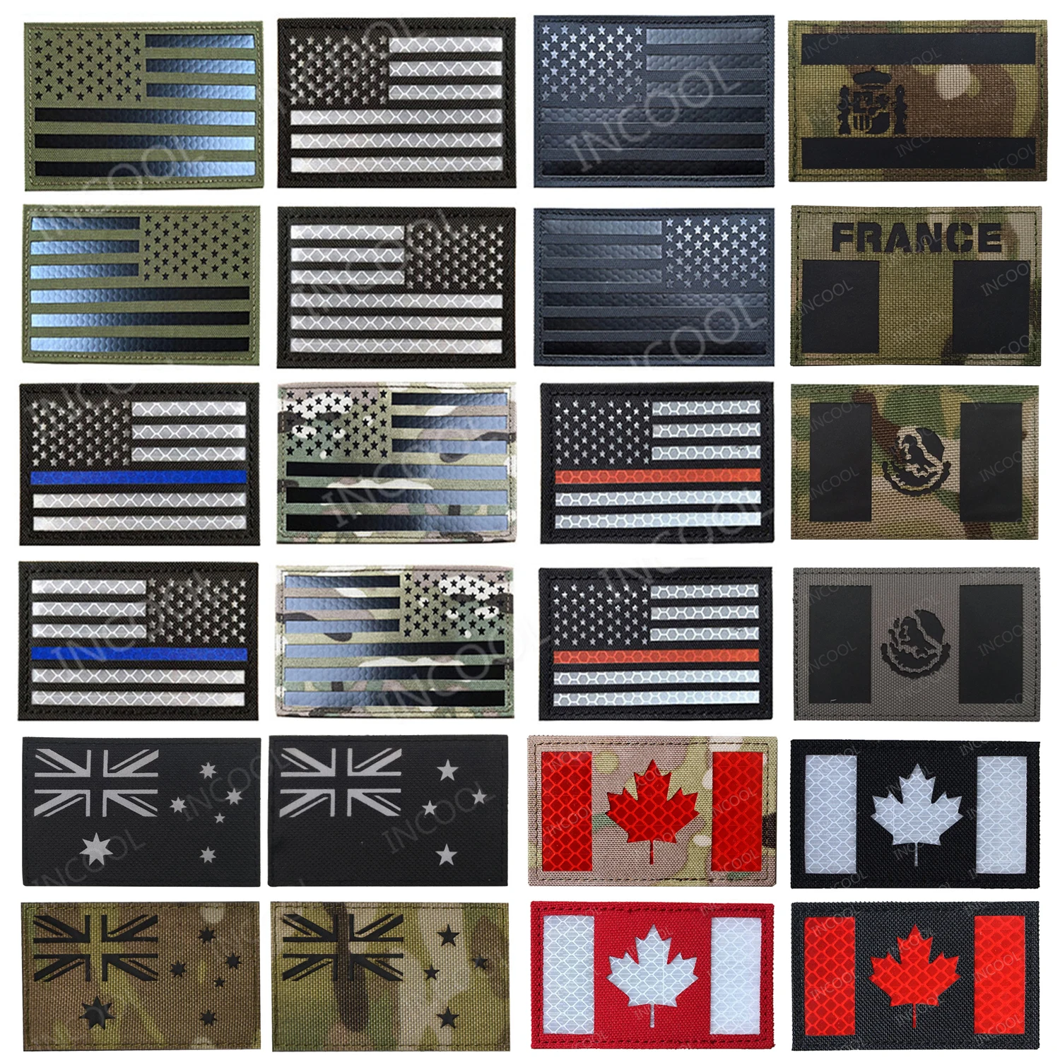 ИК Светоотражающие нашивки с флагами США Франция Испания Канада Великобритания