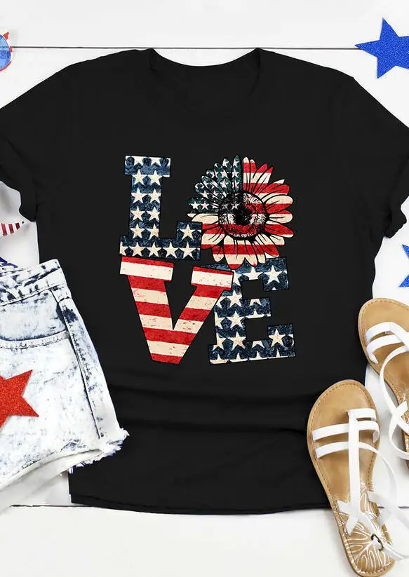 

Love Retro Woman Tshirt Short Sleeve Tee Female T-shirt Casual Shirts for Women