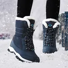 Размера плюс утолщенная Водонепроницаемая зимняя обувь, женские зимние ботинки на платформе, сохраняющие тепло, зимние ботинки до щиколотки с толстым меховым каблуком Botas Mujer