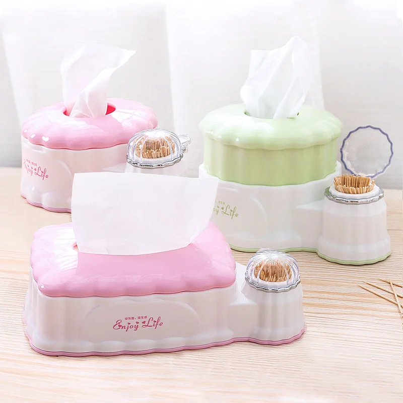 Пластиковая коробка для салфеток настольная бумажная хранения полотенец