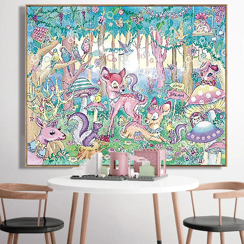 Diy живопись на цифровом фото животные Мир группа Животных искусство Креативные