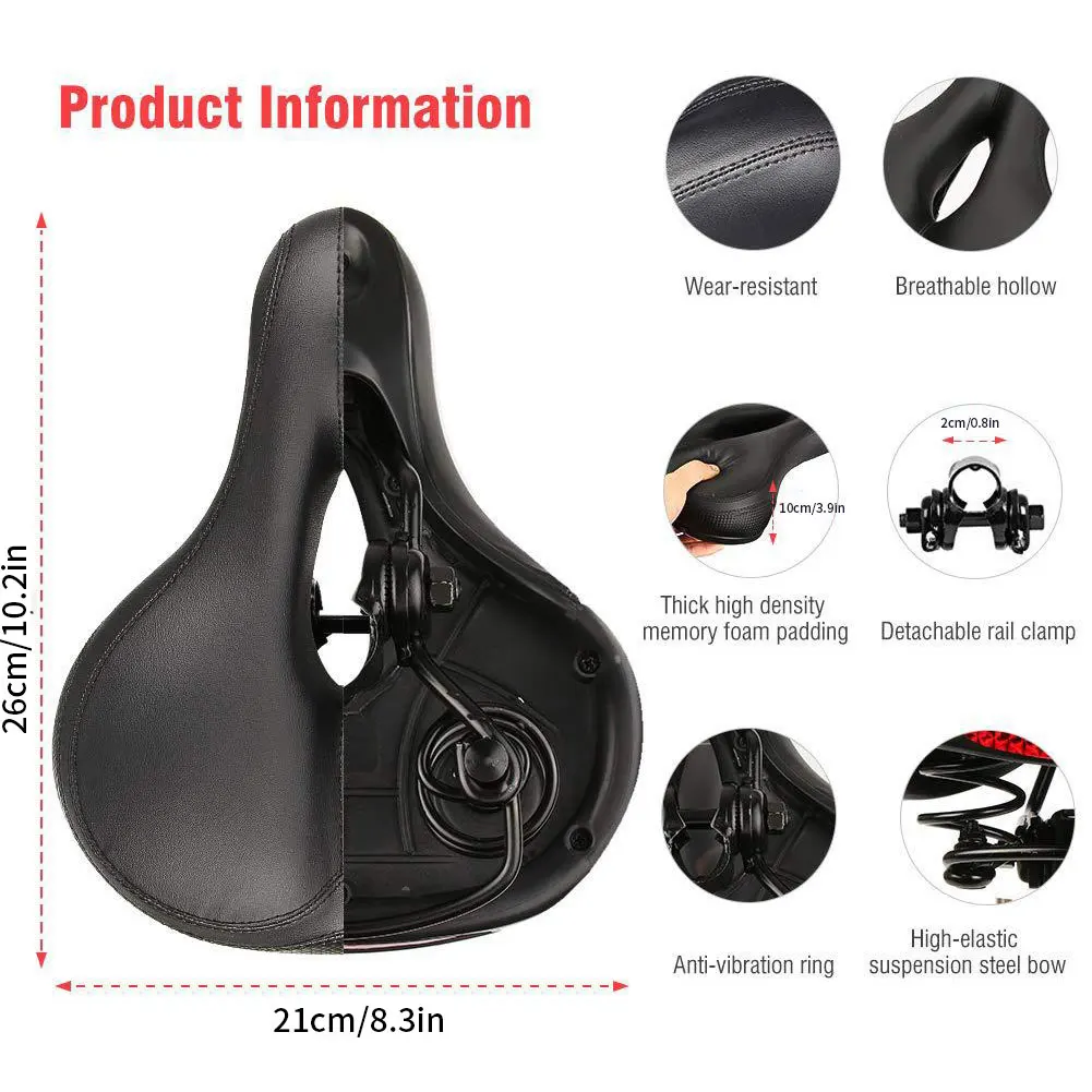 

Bicycle Saddle Seat Men Women Thicken MTB Road Cycle Saddle Hollow Shockproof Breathable Comfortable Soft Cycling Bike Seat