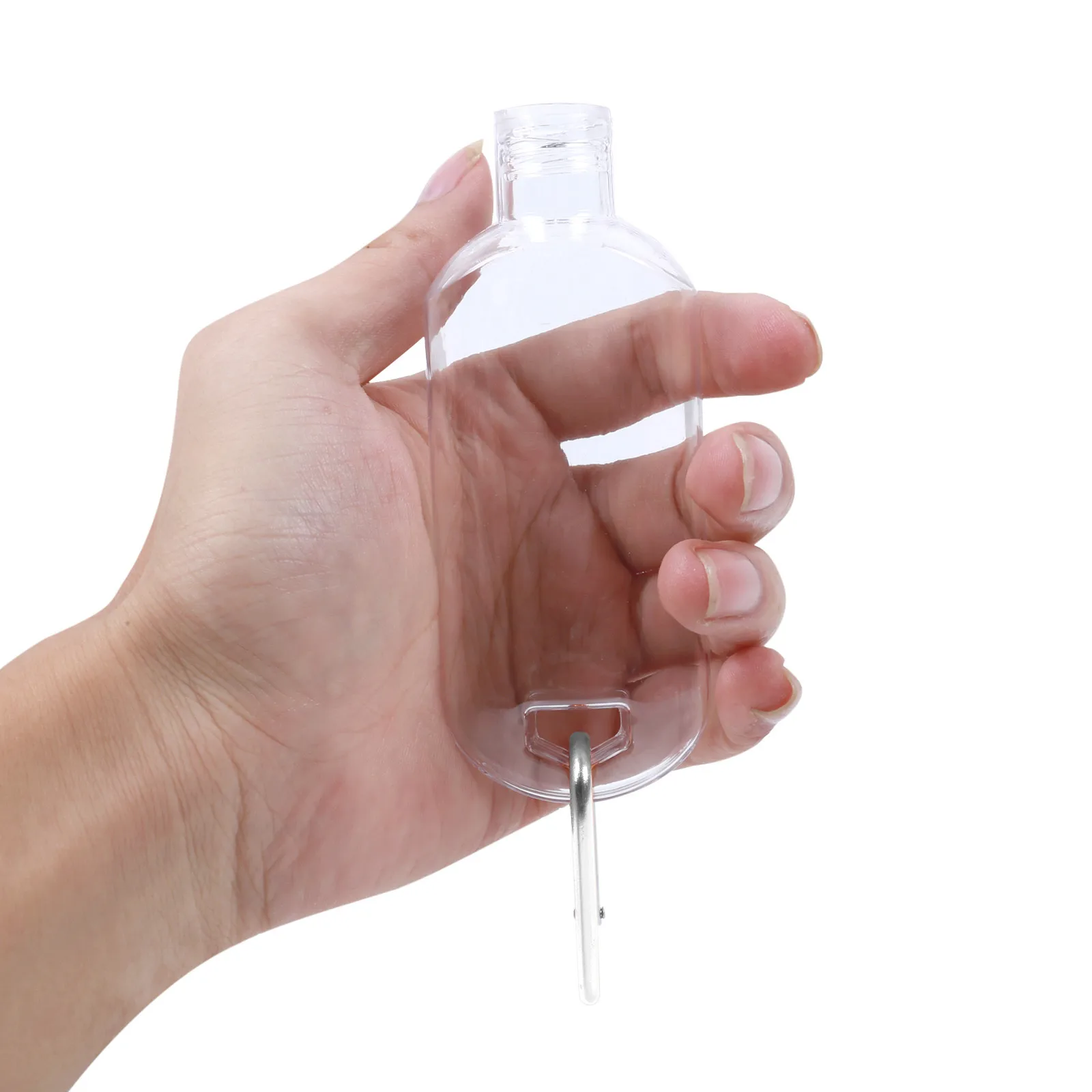 

5Pcs 60ml Reusable Portable Mini Size Alcohol Spray Bottle Hand Sanitizer Travel Holder Hook Keychain Carrier Refillable Bottle
