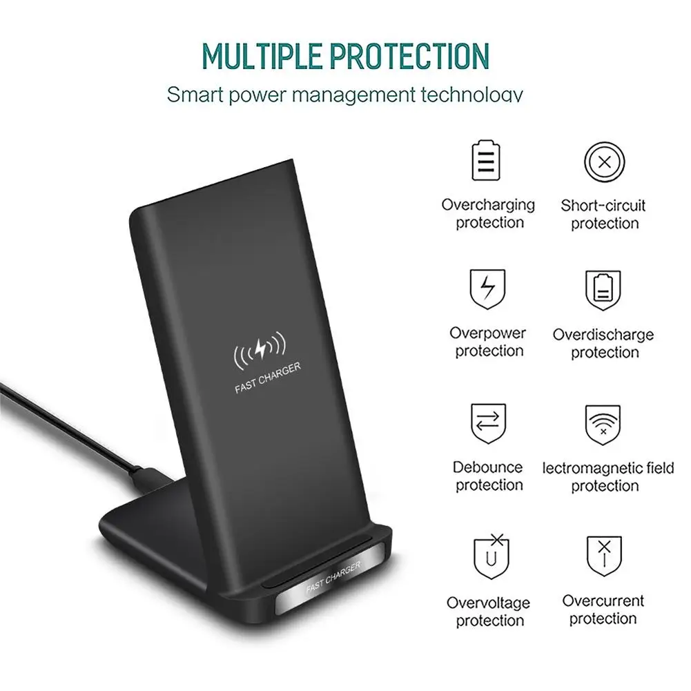 Qi Беспроводное зарядное устройство Быстрая Беспроводная зарядка подставка 15 Вт