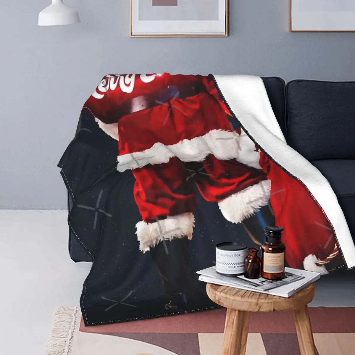 

Manta de Papá Noel para cama, manta a cuadros, funda de sofah, manta con Капучинатор, Manta администратор, подарок