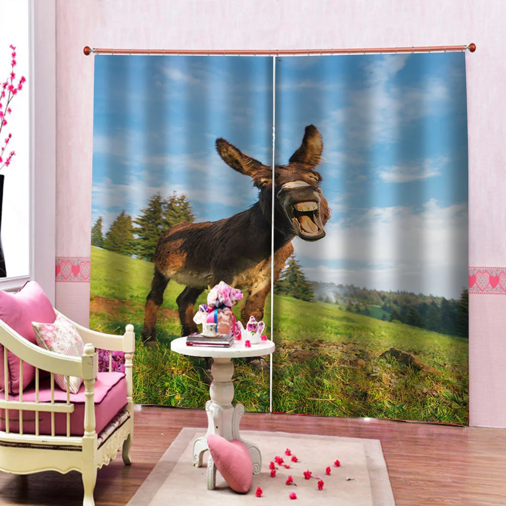 

3D Blackout Window Curtain The Animal Printing Curtains For Living Room Bedroom Nature Scenery Background Drapes
