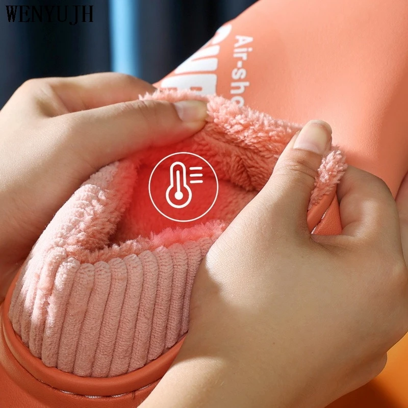 Зимние теплые меховые тапочки мужская обувь водонепроницаемые кроссовки