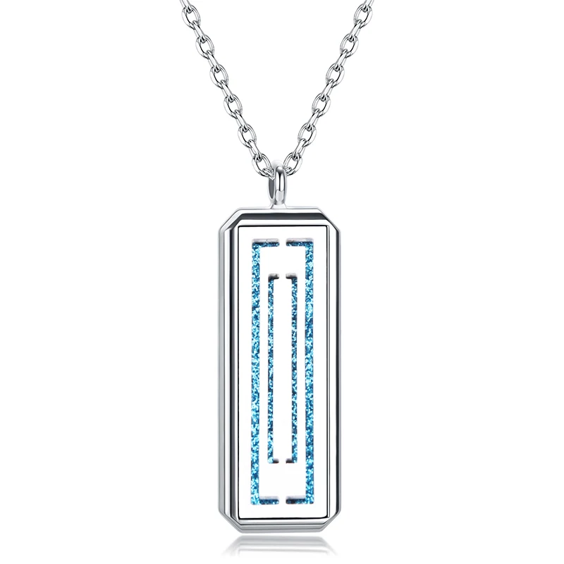 Очаровательные прямоугольные духи медальон кулон из нержавеющей стали Мода