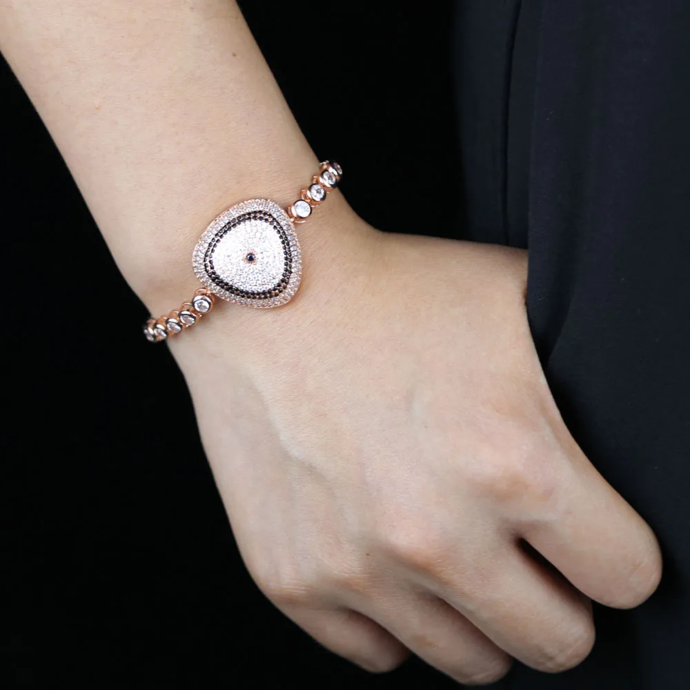 Женский браслет-цепочка для тенниса регулируемый браслет синего цвета с