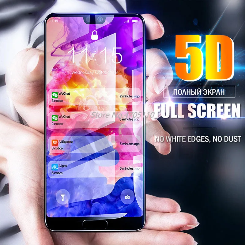 Закаленное 5d стекло с полным покрытием для Huawei P20 Lite Mate 10 Pro P10 Защита экрана P Smart Plus