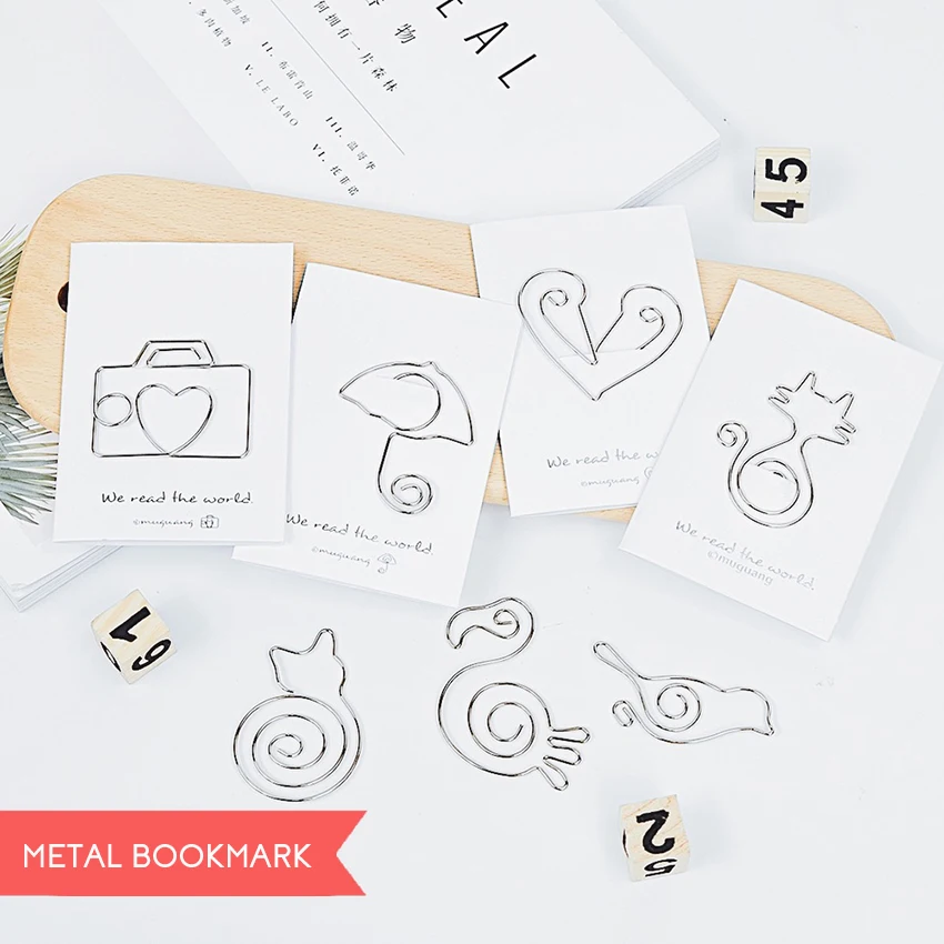 Японский Стиль металлическая Закладка для книги милый ретро держатель страниц