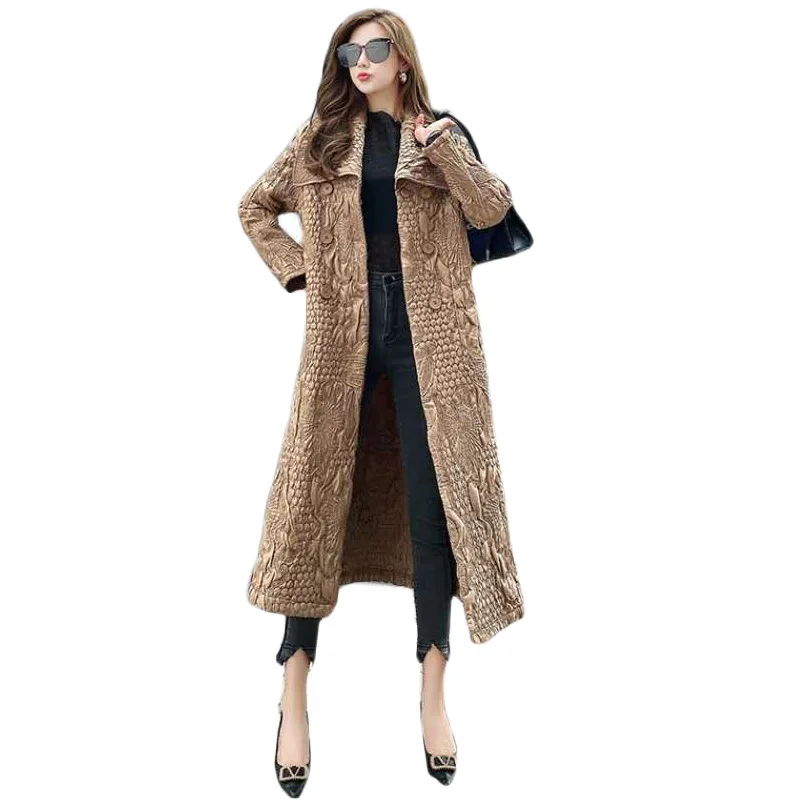 

cotton-padded fold jacket female in han edition loose big yards long winter 2020 new women's winter jacket coat female