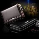 Вместительные мужские деловые кошельки из искусственной кожи, Длинные кошельки на молнии, кошелек для монет, клатч, высококачественный Многофункциональный кошелек для мужчин