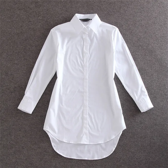 My NewIn 4XL 5XL размера плюс женская блузка рубашка с длинным рукавом белая однотонная