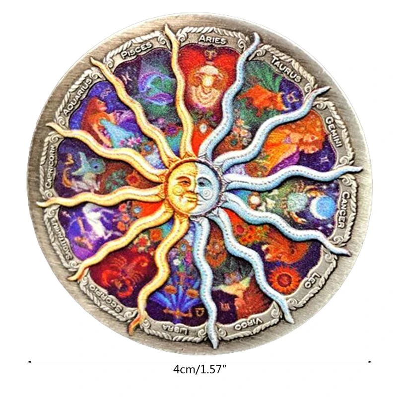 

Super Beautiful Twelve Constellation Zodiac Silver Commemorative Coins Lucky Love Elizabeth II Euro Astrology Souvenir Gifts