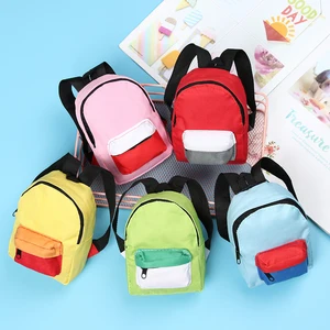 Cute Mini Doll School Bag Fits 18 Inch/43CM Variety Colors Bag With Zippered Mini Doll Backpack Acce