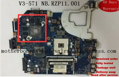 Материнская плата NB.RZP11.001 материнская для ноутбука ACER Aspire V3 571 571G NBRZP11001 Q5WVH LA 7912P
