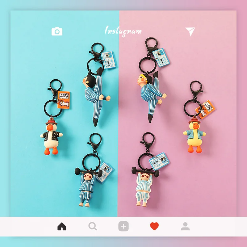 Новинка 2020 брелок для ключей в виде мультяшной утки с надписью Do The Splits