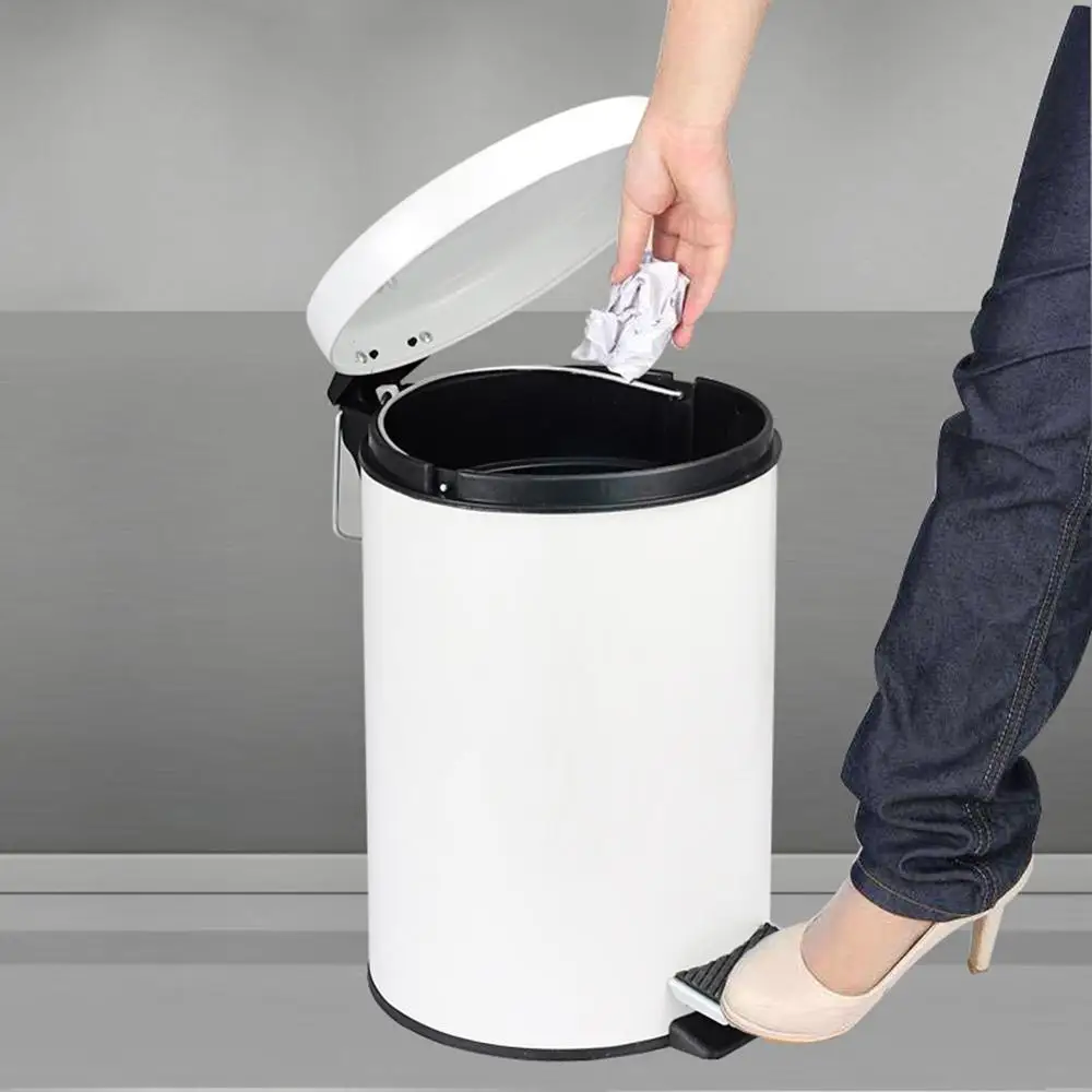 Мусорная корзина для ванной, круглая ступенька, мусорная корзина с педалью, ведро с крышкой, Мини рабочий стол, туалет, кухня, автомобильное ведро, мусорная корзина, LG66