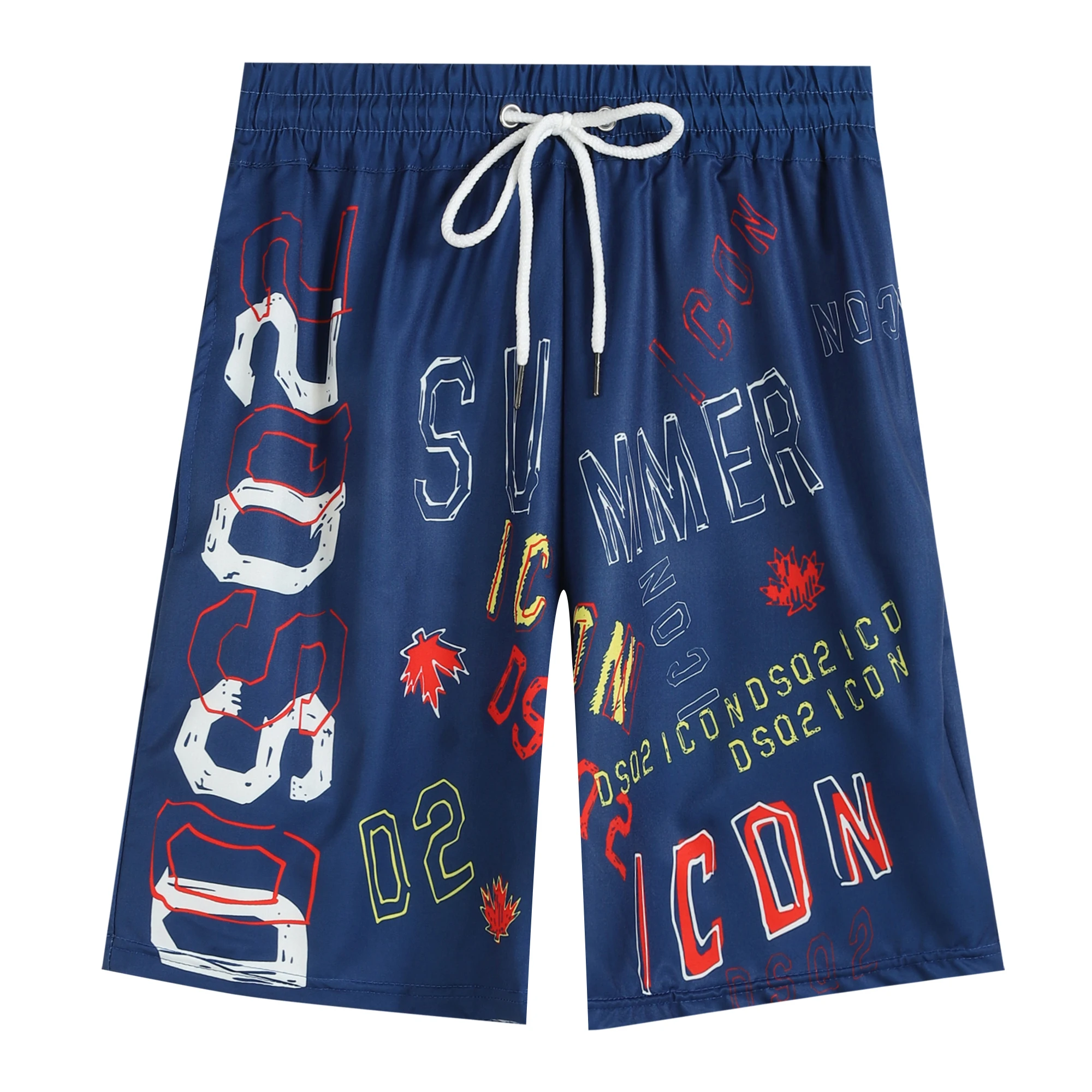 

2021Summer DSQ2 Man Beach Shorts Brand 3D Printed Letter Polyester Quick Dry Casual Fitness Shorts Swimming Pants Jogging Shorts