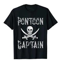 vintage pontoon captain pirate skull pontoon boat lover t shirt camisa cotton mens t shirt tight special top t shirts