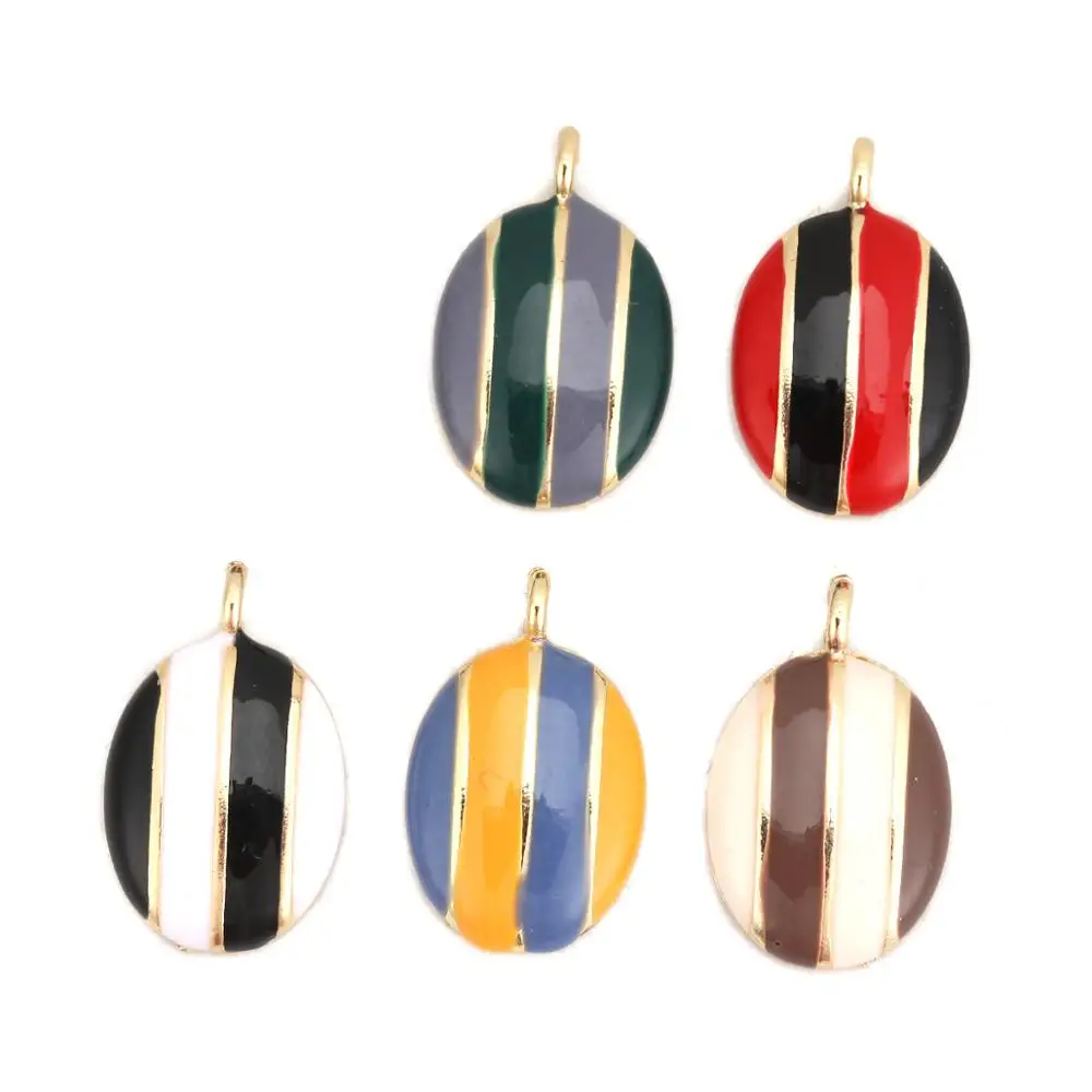 Doreen коробка на цинковой основе сплав амулеты овальные золото металл хит цвет