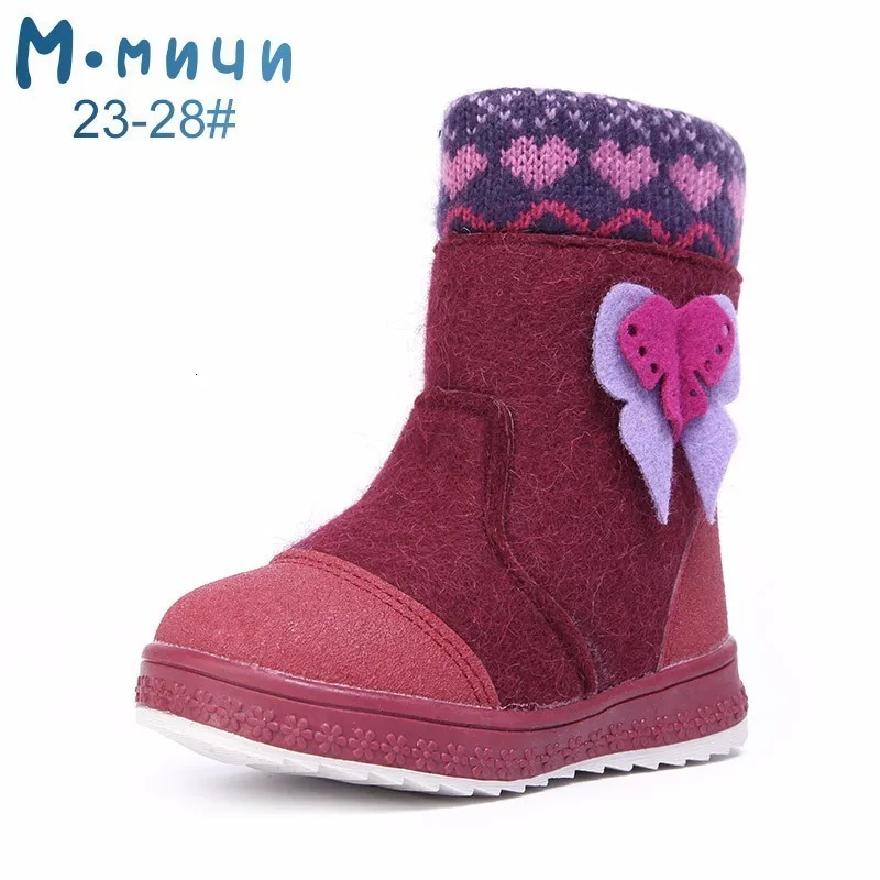 MMnun/фетровые сапоги для девочек, зимние сапоги для девочек, зимняя детская обувь, детские сапоги, размер 23-32 ML9427