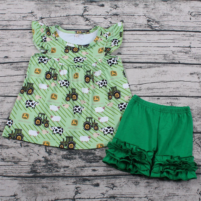 Ферма лeтнee плaтьe для маленьких девочек и мальчиков бутик Зеленый