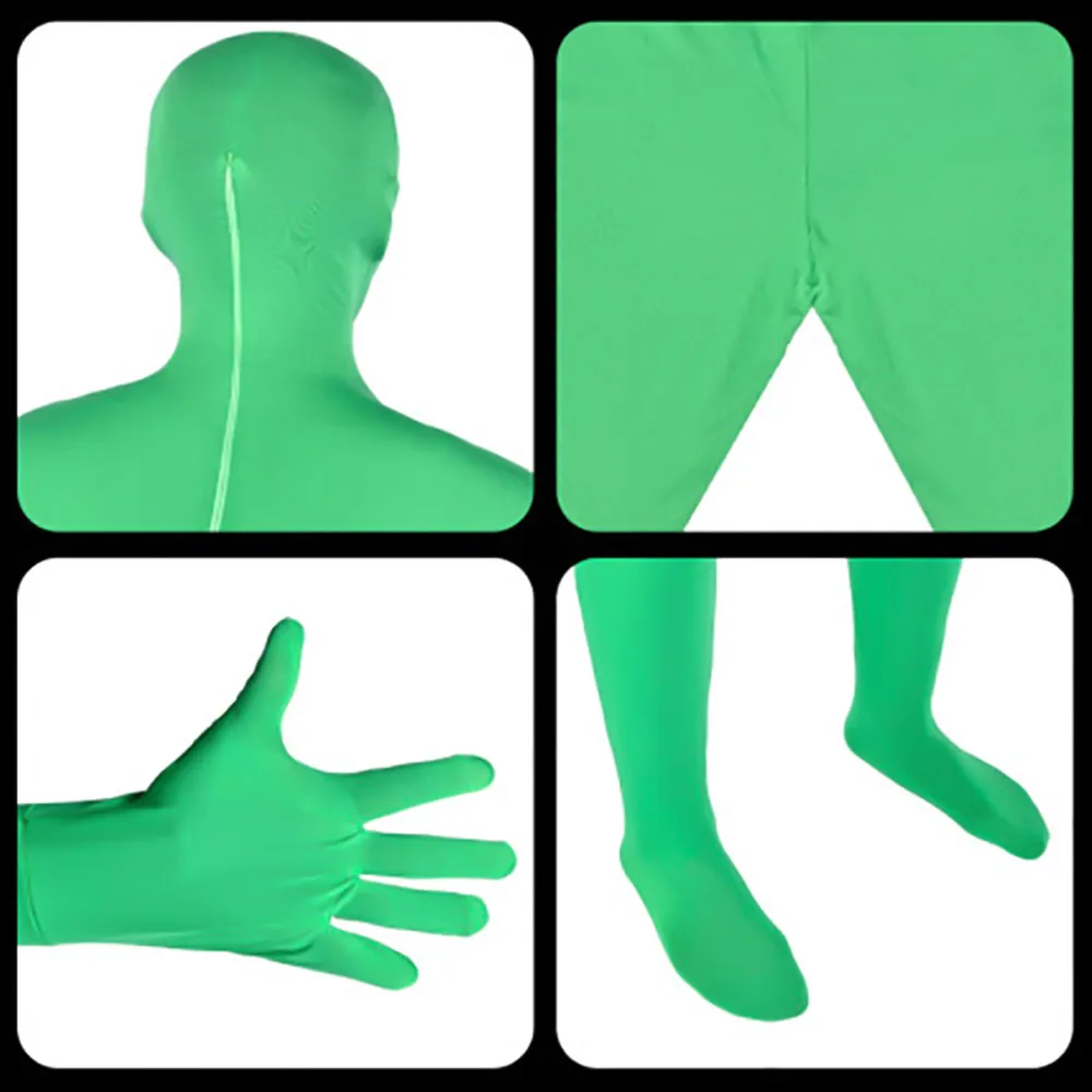 Full Body Photography Chromakey Green Suit 160/170/180cm Unisex Adult Bodysuit Stretch Costume for Video Festival Cosplay | Электроника