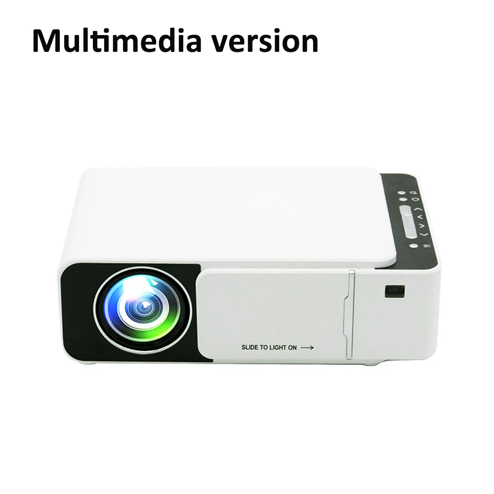 Multimedia version T5 светодиодный проектор 800*480 разрешение 1080 HD портативный видео проектор wifi Reay USB HDMI SD аудио Проектор для домашнего кинотеатра - Цвет: Multimedia version