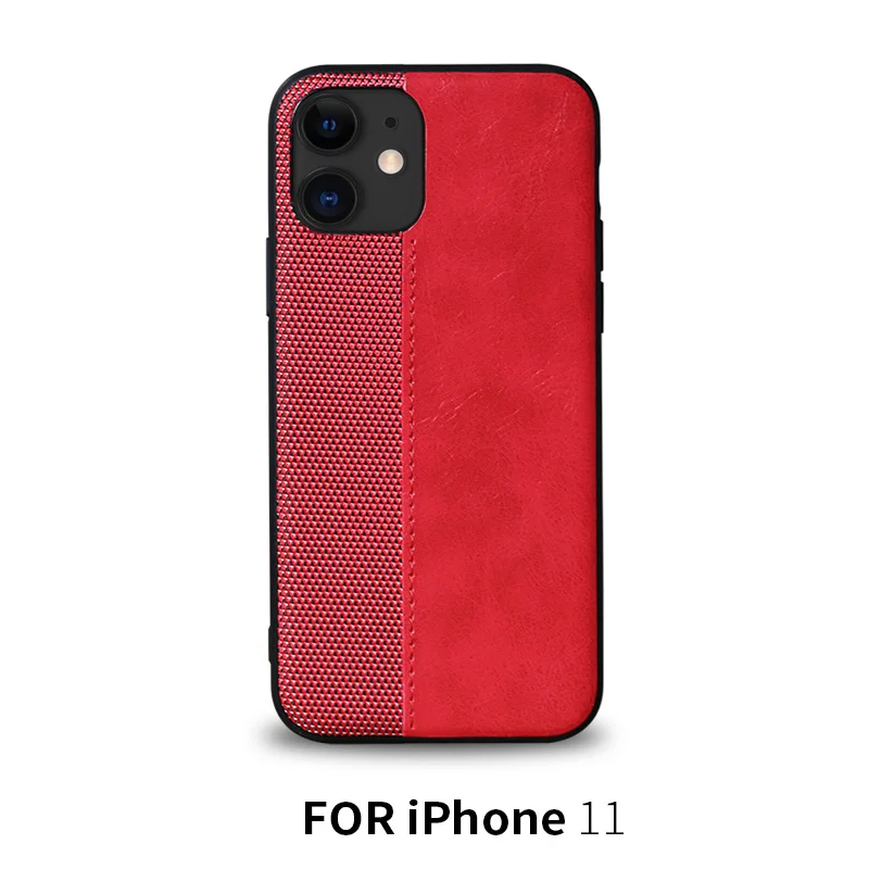 1 FOR IPHONE 11 Кожаный чехол с вязаными качествами для Iphone 11 PRO MAX, деловой чехол для телефона - Цвет: 1 FOR IPHONE 11