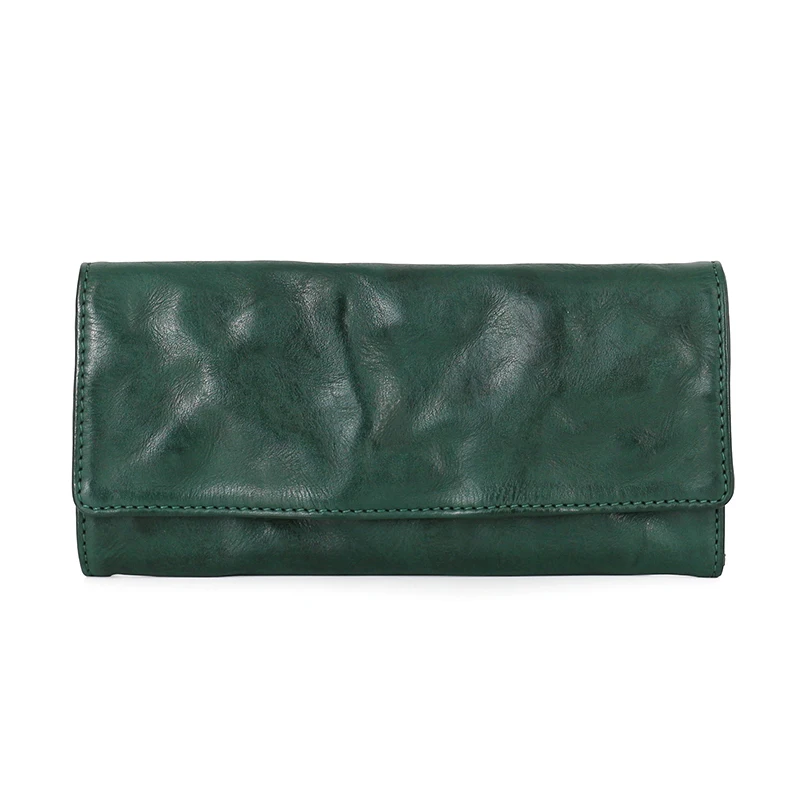 Простой кожаный бумажник в стиле ретро для мужчин и женщин оригинальный длинный