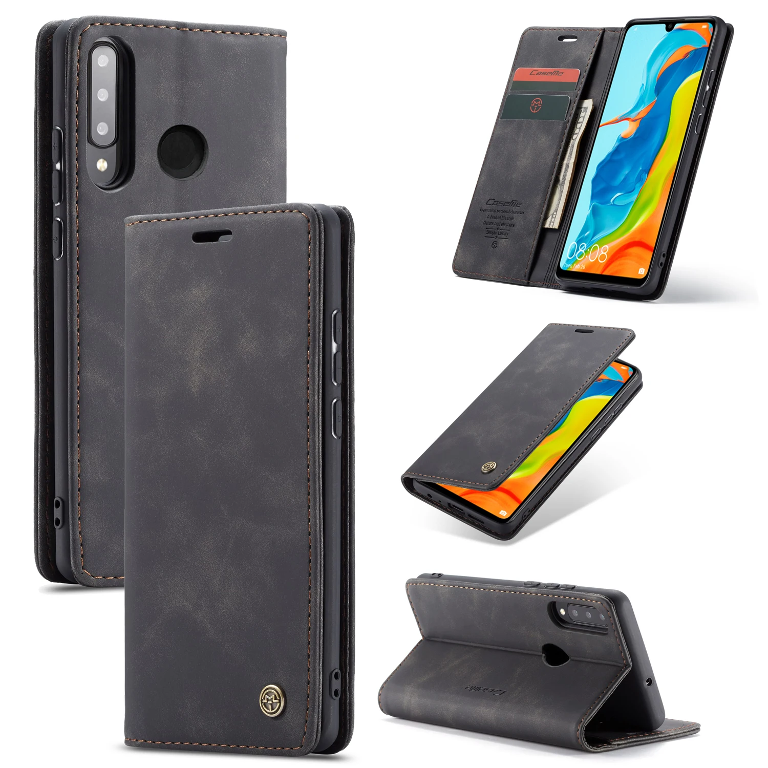 P30 Pro Чехол для huawei P20 Lite, кожаный чехол P30 с металлическим логотипом, кошелек, флип Huewai, Роскошный Ретро шов, высокое качество