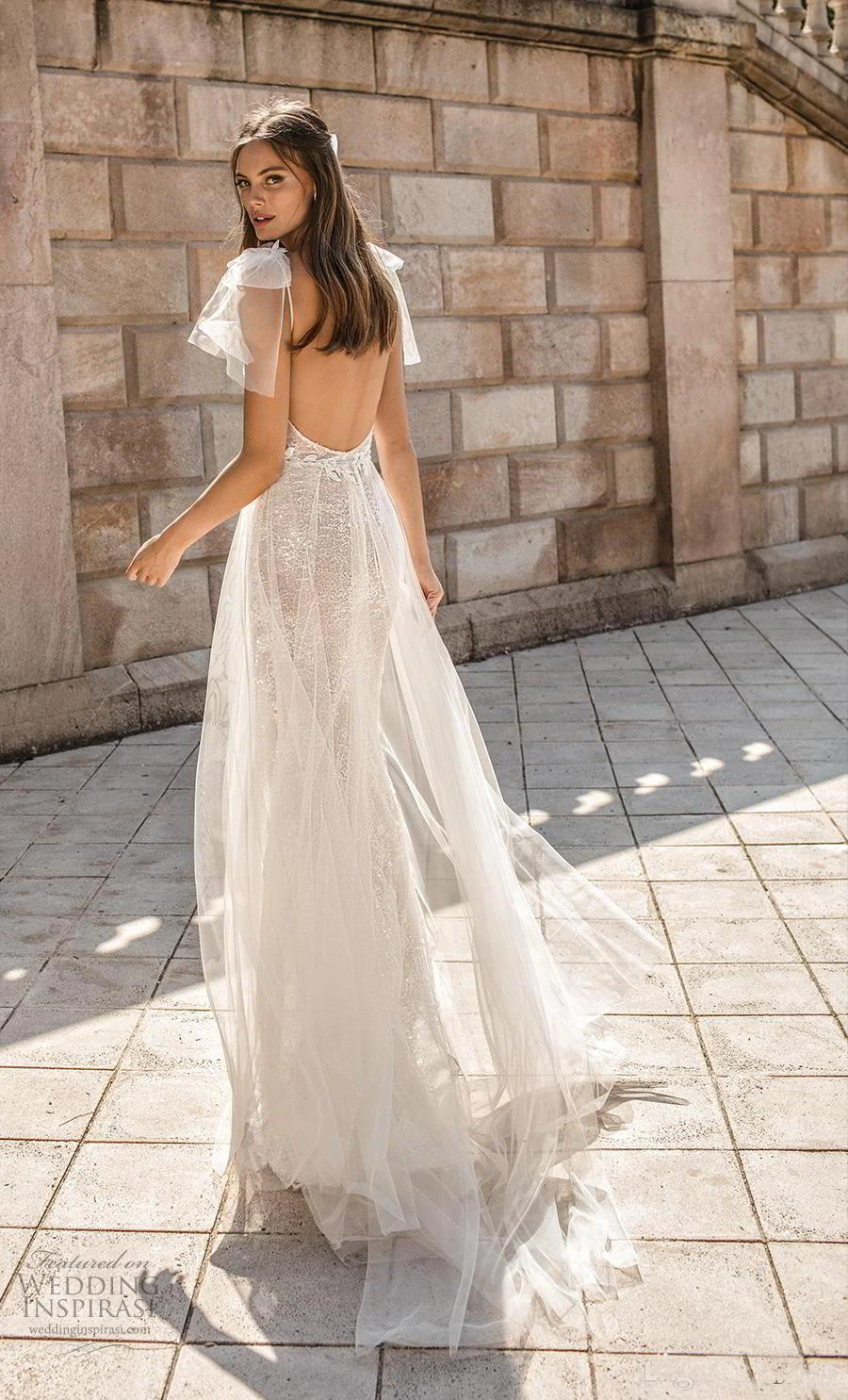 Berta Modern Lace Beach Wedding Dress Boho Plunge V Neck Sexy Fashion Open Back Bohemian Bridal Gowns 2019 Robe de mariee | Свадьбы и