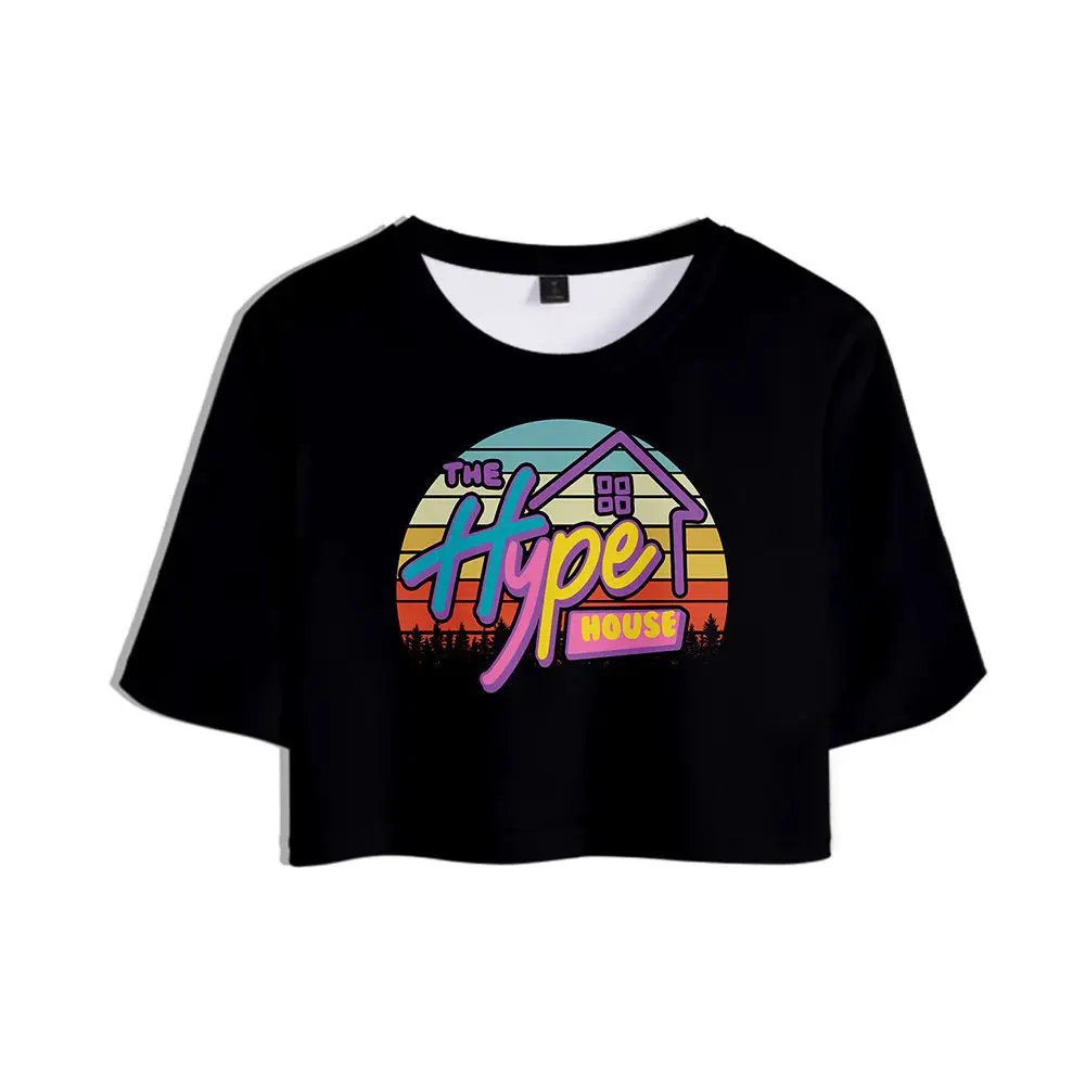 Короткий топ The Hype House с 3D принтом короткая футболка коротким рукавом женские
