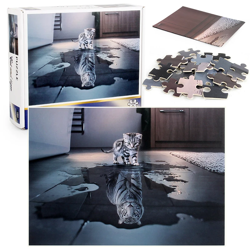 Пазл Кот тигр 1000 штук пазл для взрослых детей|Пазлы| |