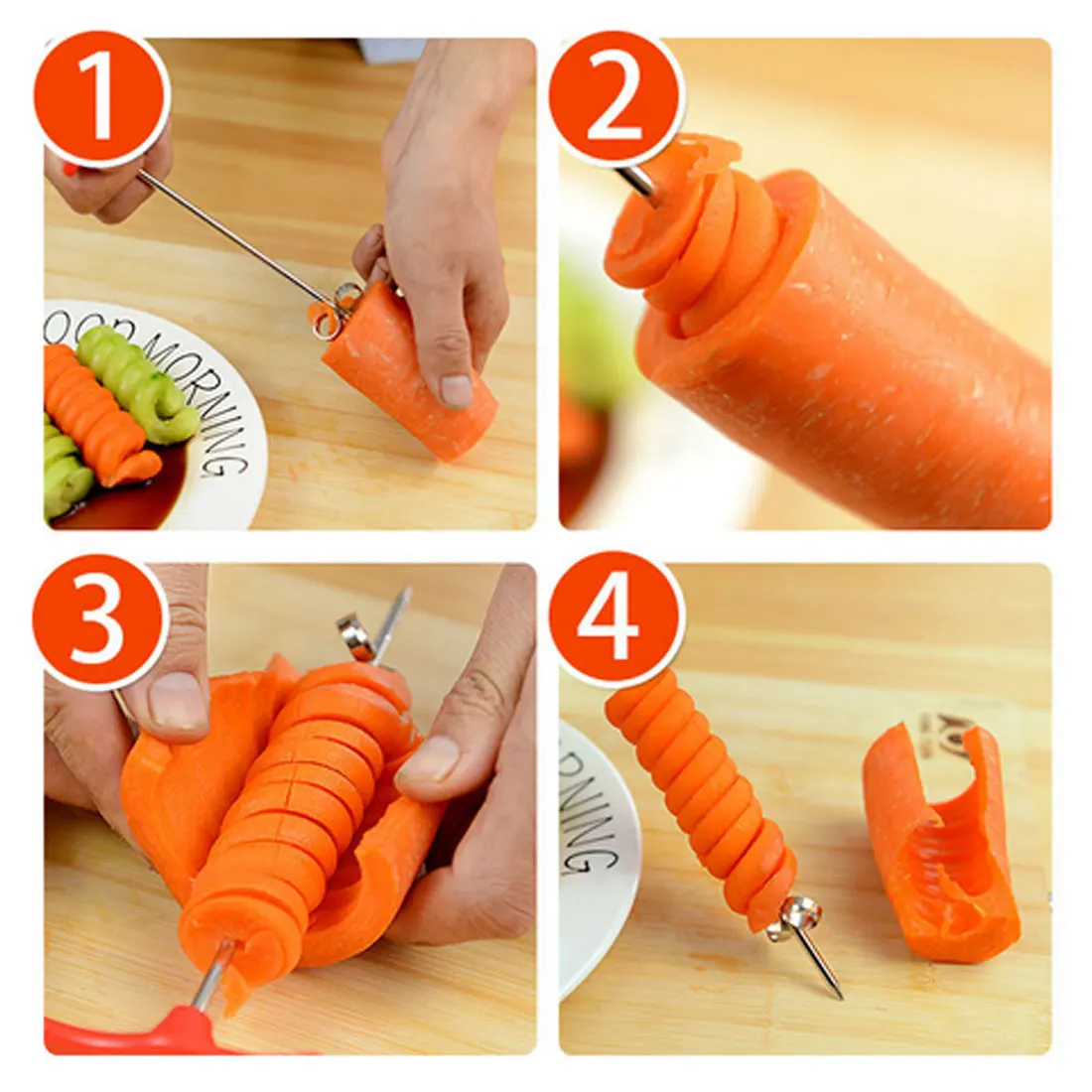 Vegetables Spiral Knife Carving Tool Potato Carrot Cucumber Salad Chopper Manual Screw Slicer Cutter Spiralizer |