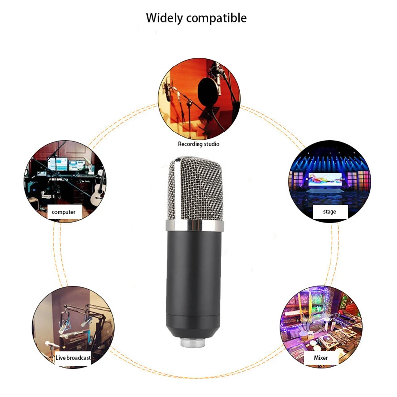 

Professional Condenser Microphone Computer Microphone K Song Microphone Set with Stand For Karaoke YouTube Live