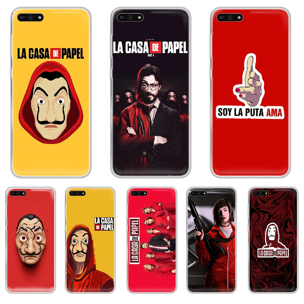 Бумажный чехол La casa de papel для телефона Корпус Корпуса HUAWEI honor mate 8 9 10 20 30 A S X i pro lite