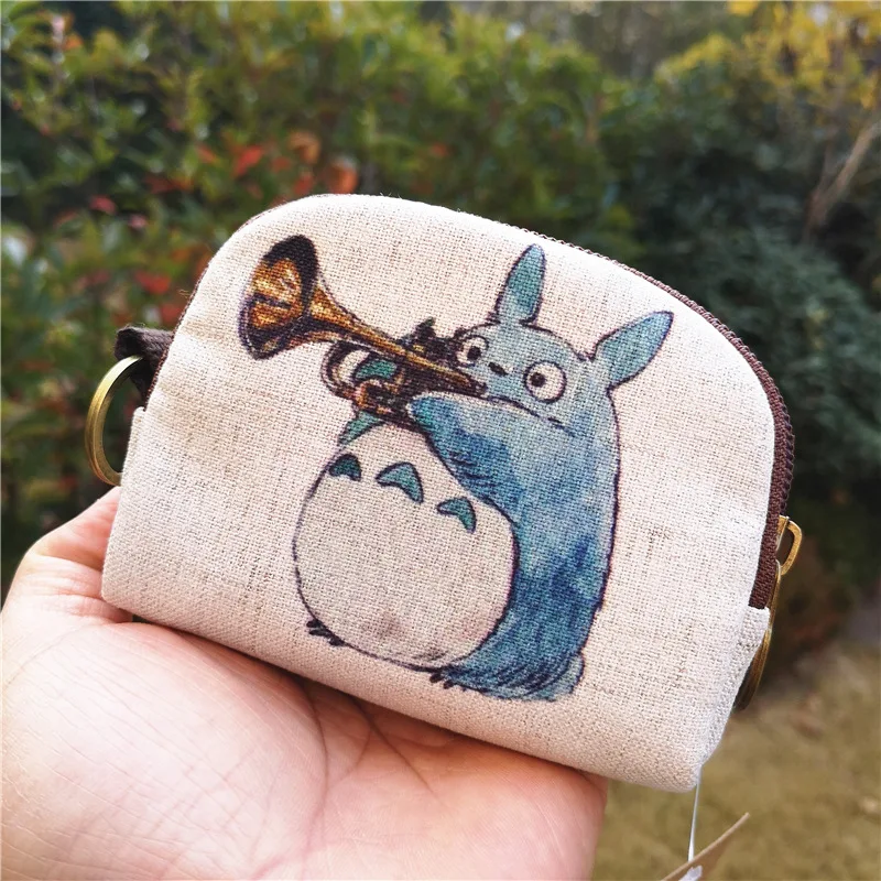 Kawaii Totoro мини кошелек для девушек маленький светлый бумажник тонкий женский на