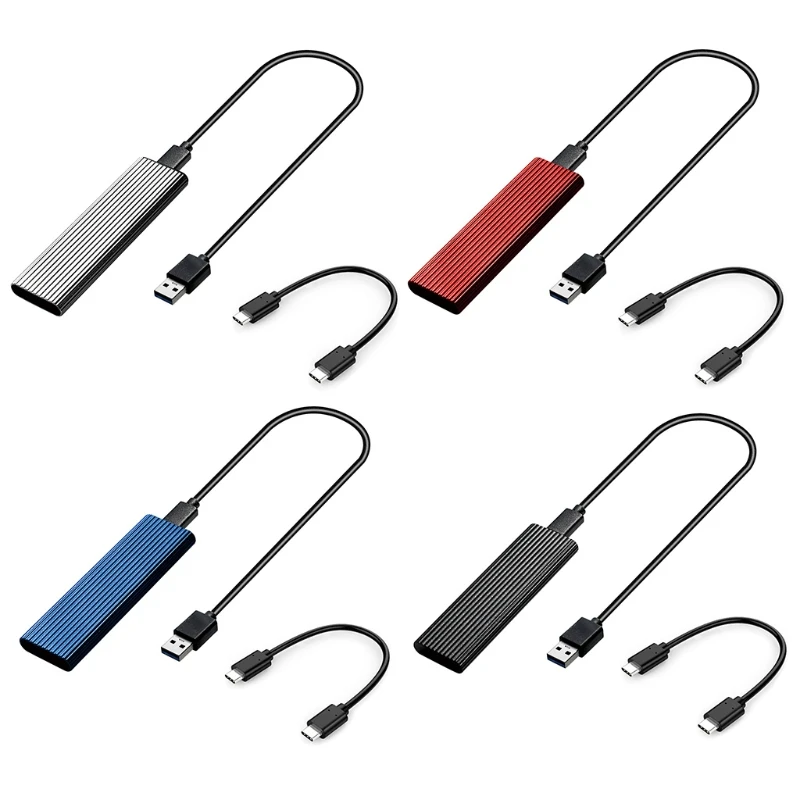 

50LA M.2 NVME SSD Enclosure Dual Protocol USB3 10Gbps to NVME PCI-E M.2 SSD Aluminum External Case with 22cm CC AC Cable