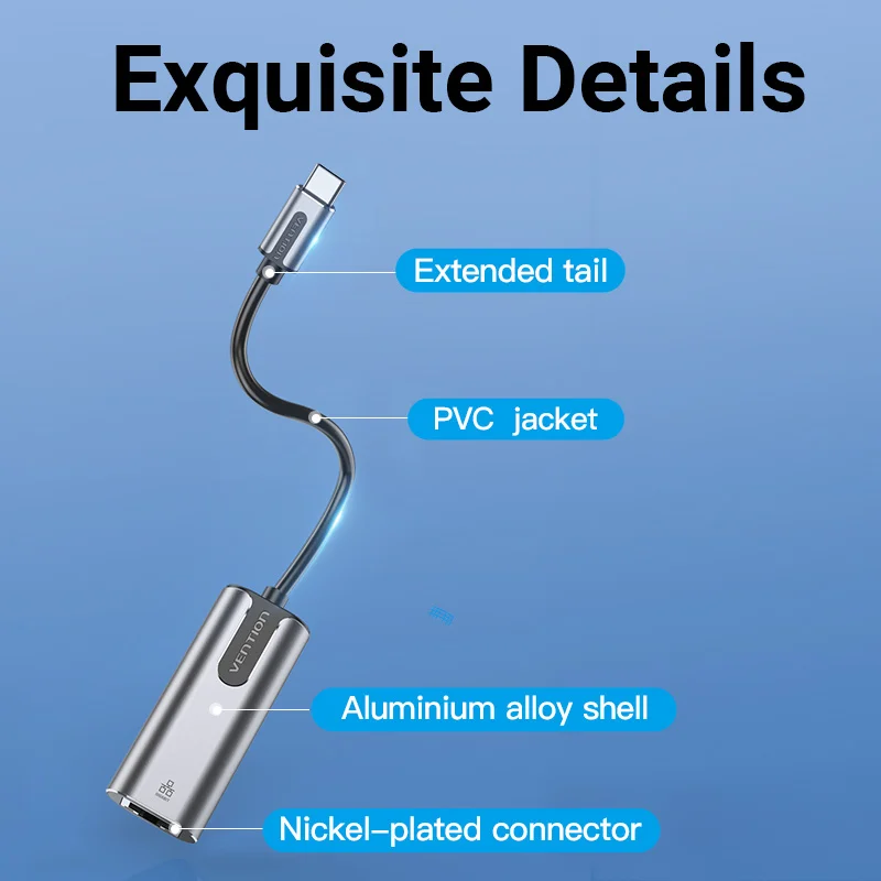 Ethernet-адаптер Vention USB Type C адаптер на RJ45 Lan для MacBook Pro Samsung Galaxy S9 сетевая карта Ethernet |