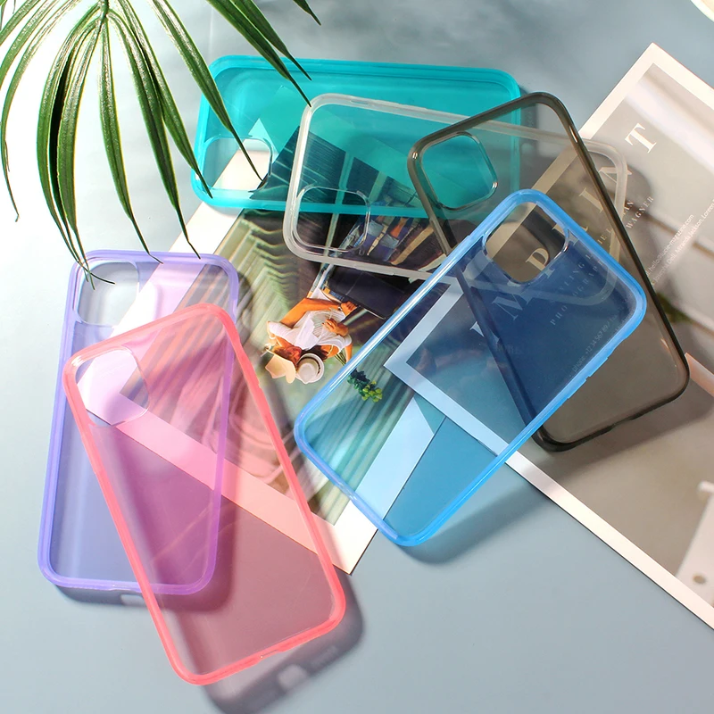 

Genuine Transparent Candy color Soft TPU silicone Phone Case For iPhone11 Pro Max X XR XS Max 6 6S 7 8Plus Clear Back cover case