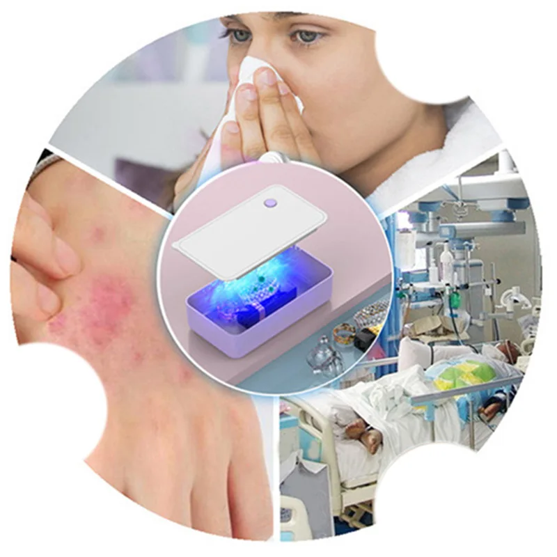 

UV Cell Phone Box UV Deodorizer UVC Lamp Box Beauty Storage Cleaning Box Suitable for Mobile Phone Disinfection Box