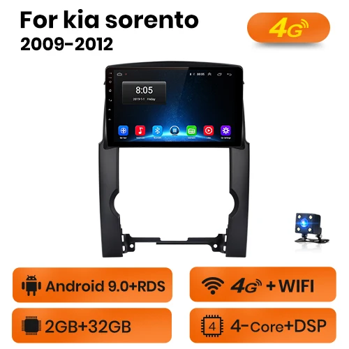 4G-WIFI (2GB-32GB) AWESAFE для Kia Sorento 2009 2010 2011 2012 автомобильный Радио Мультимедиа Видео плеер gps Нет 2din 2 din Android 8,1 2 ГБ+ 32 ГБ - Цвет: 4G-WIFI (2GB-32GB)