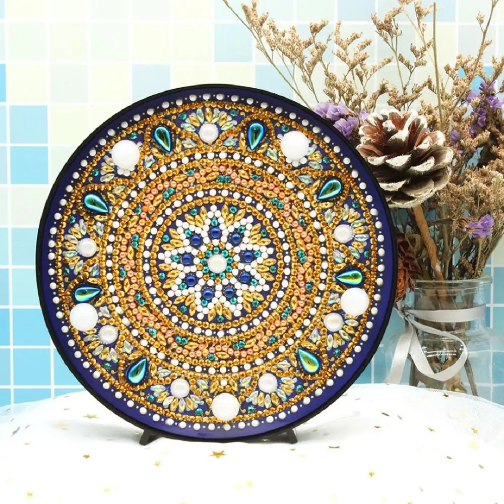 Золотая мандаловая Алмазная лампа DIY блестящий круглый ночник специальной формы